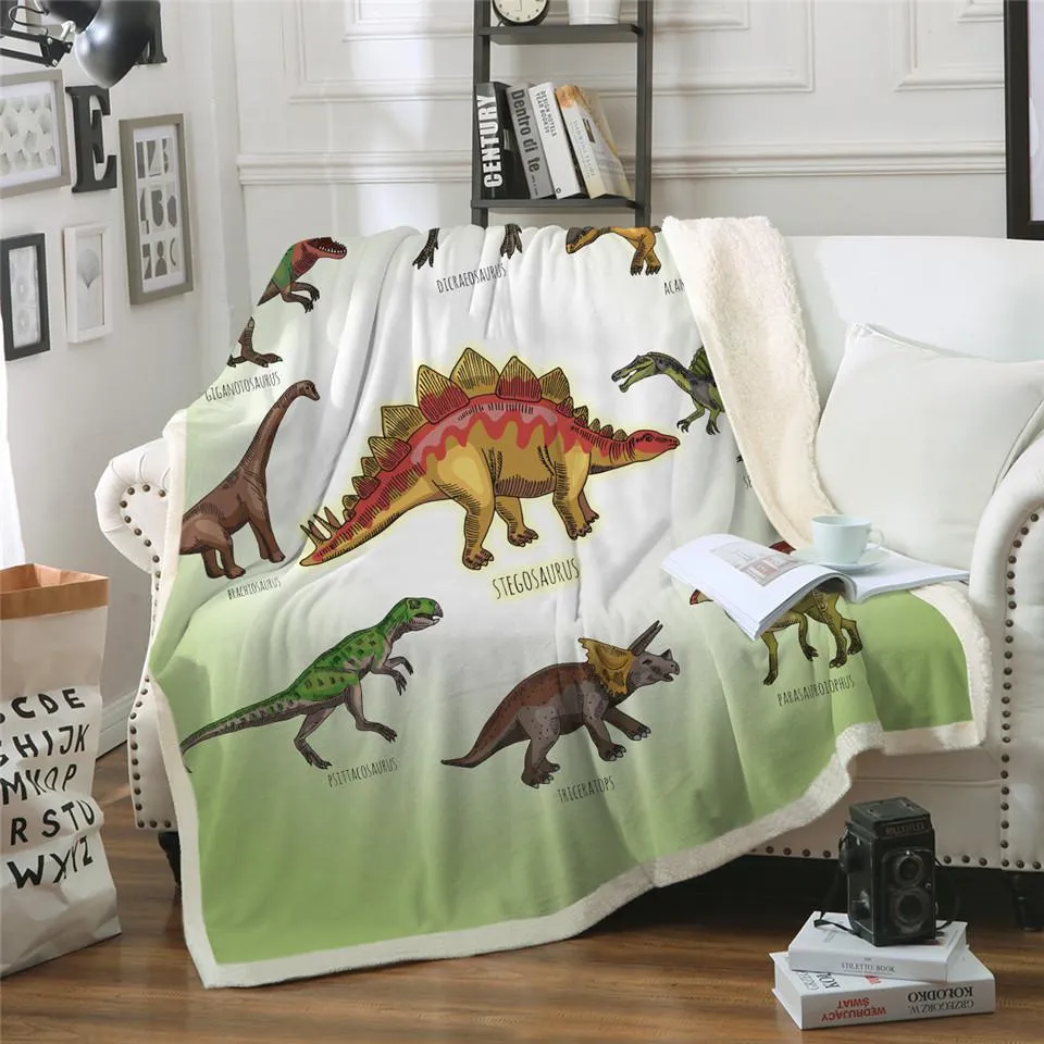 Soft Cotton Dinosaur Blanket for Kids