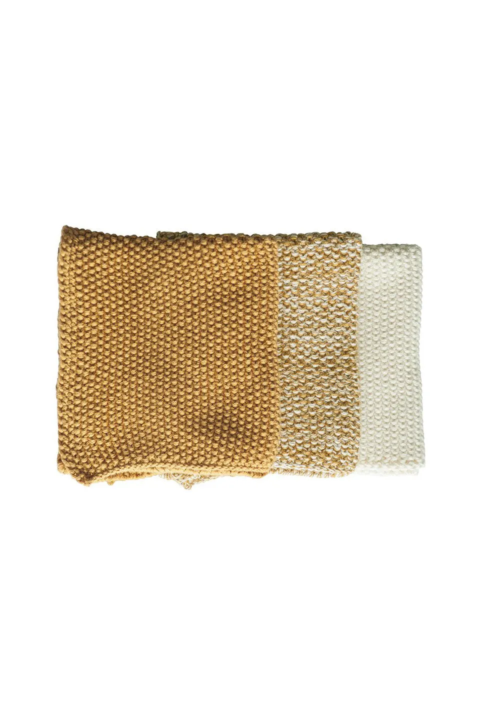 Textured Lavette Ochre Wash Cloths Set of 3