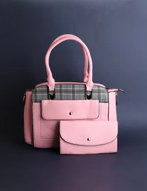 Two-Tone Plaid Handbag