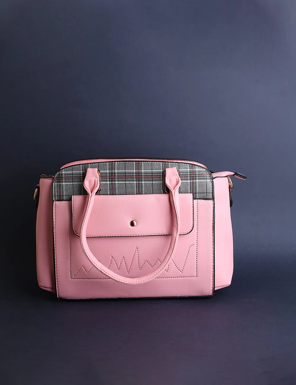 Two-Tone Plaid Handbag