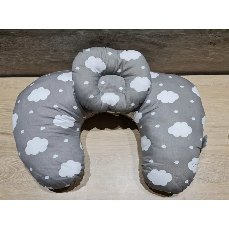 U Shaped Nursing Pillow - White Clouds