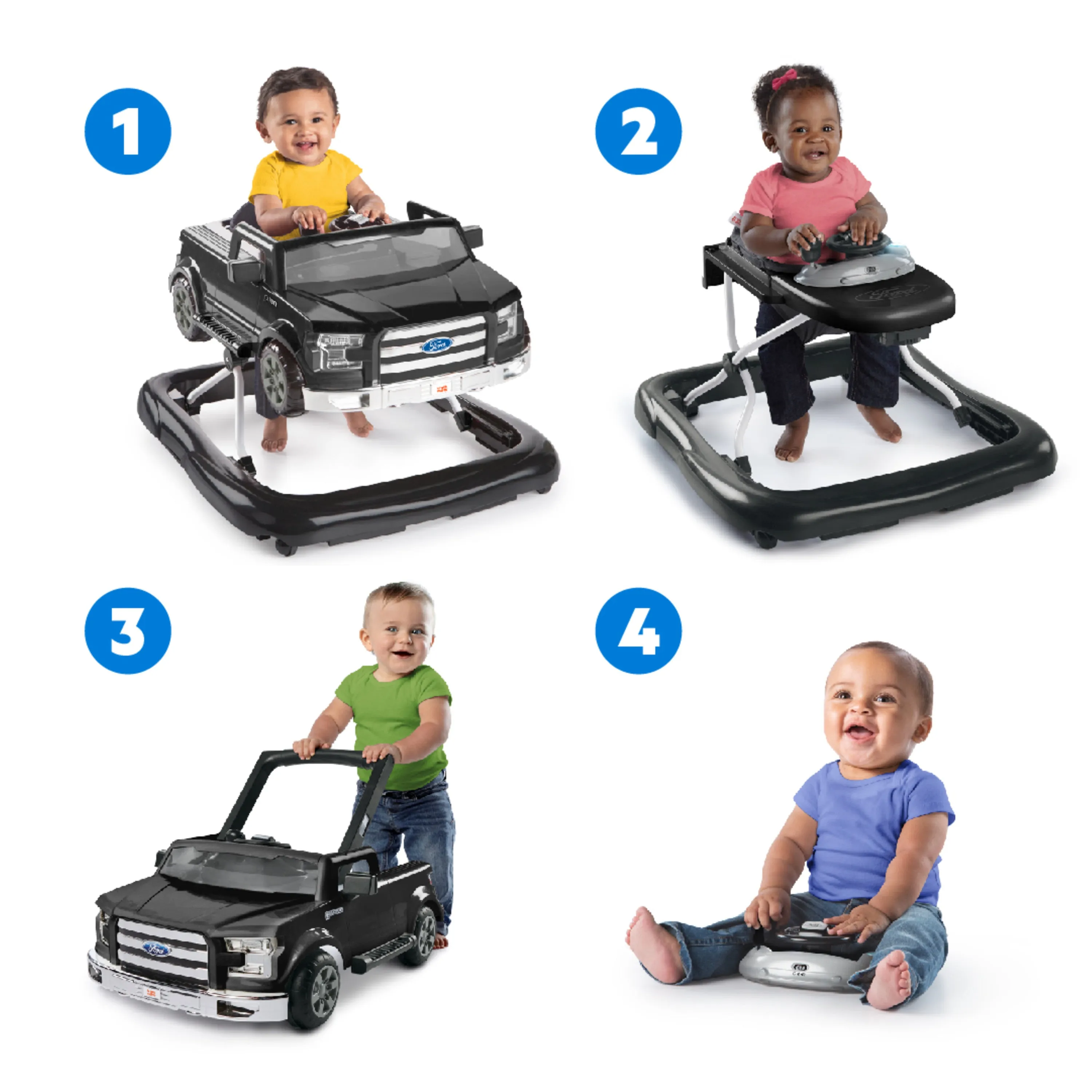 Ways to Play Walker - Ford F-150, Agate Black, 4-in-1 Walker