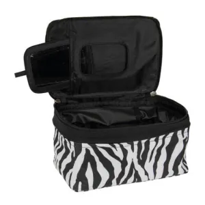 Zebra Print Expandable Bag with Portable Mirror